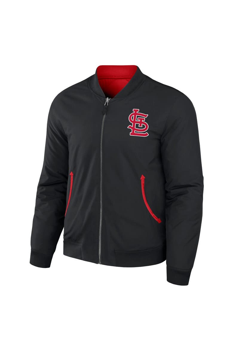 Men's Darius Rucker Collection by Fanatics Black/Red St. Louis Cardinals Reversible Full-Zip Bomber Jacket, Alternate, color, Black