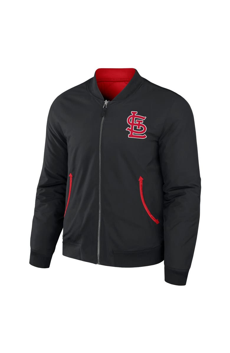 Darius Rucker Collection by Fanatics Men's Darius Rucker Collection by Fanatics Black/Red St. Louis Cardinals Reversible Full-Zip Bomber Jacket, Alternate, color, Black