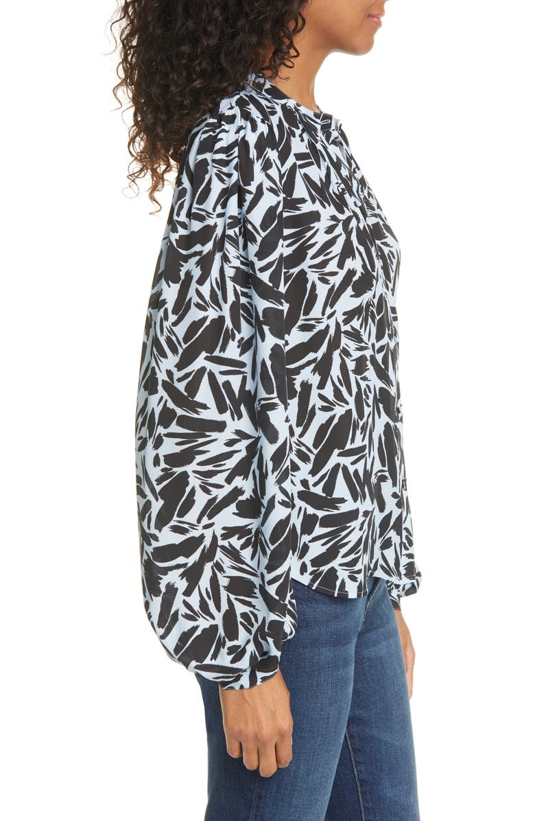 Veronica Beard Ashlynn Graphic Silk Blend Blouse, Alternate, color, 