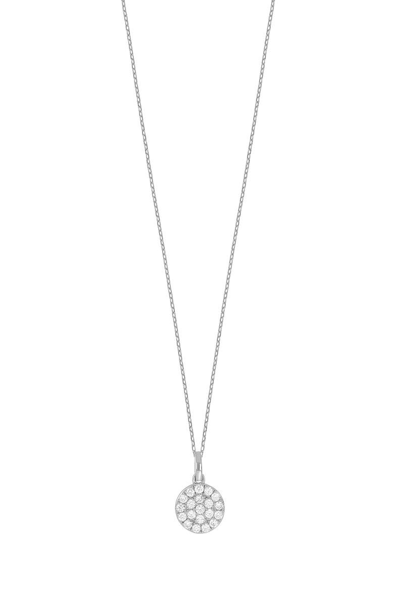 Diamond Circle Pendant Necklace - 0.20ct., Main, color, 14K WHITE GOLD