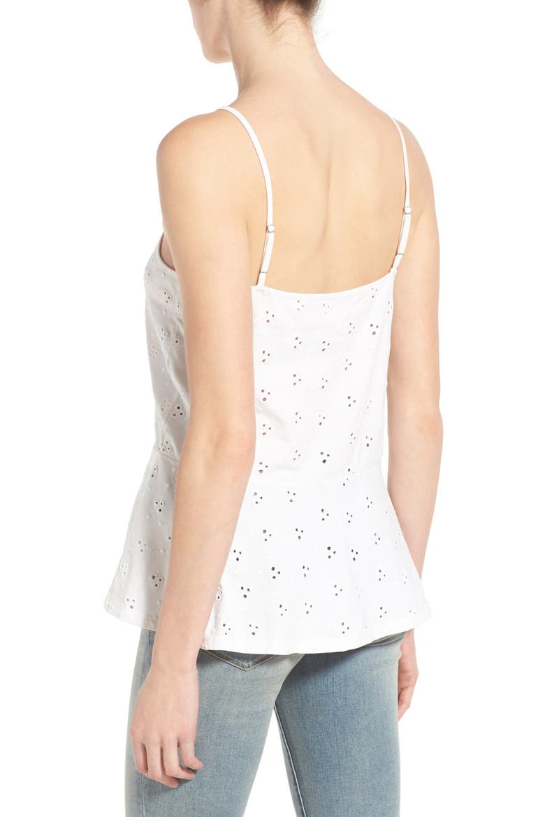 Eyelet Peplum Camisole, Alternate, color, WHITE