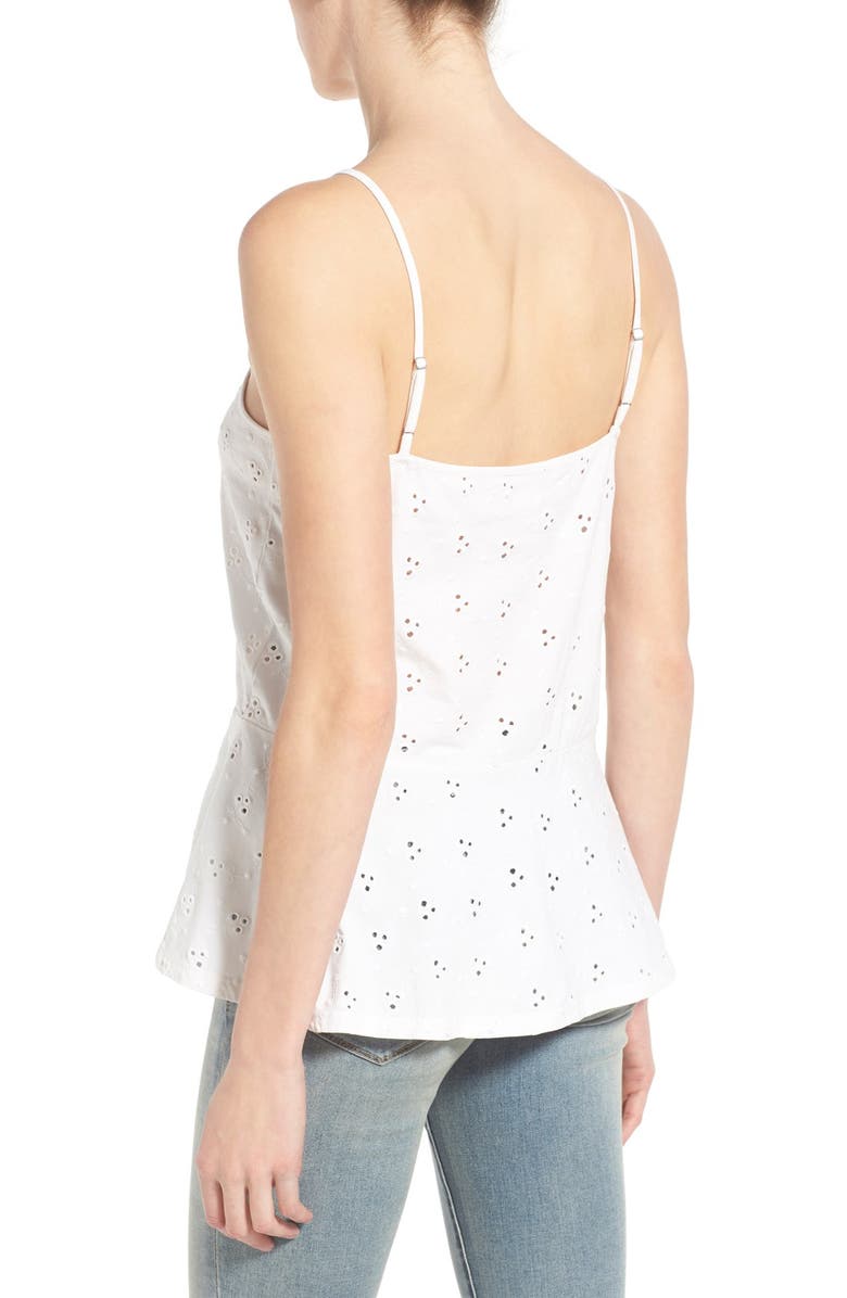 Hinge Eyelet Peplum Camisole, Alternate, color, 
