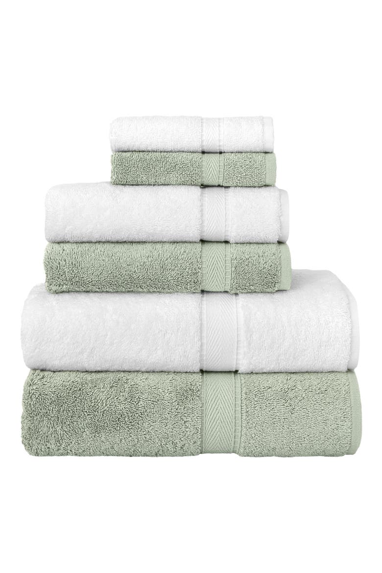 Denzi 6-Piece Towel Set, Main, color, GREEN