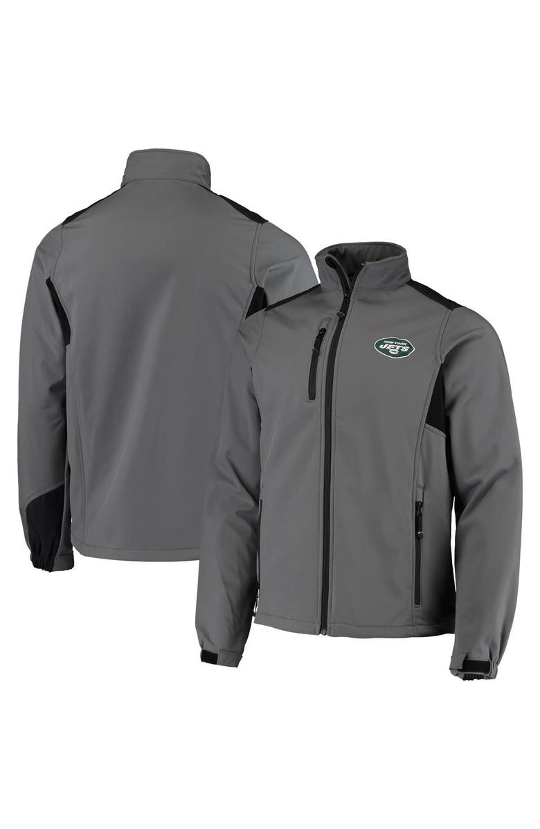 DUNBROOKE Men's Dunbrooke Charcoal New York Jets Circle Softshell Fleece Full-Zip Jacket, Main, color,