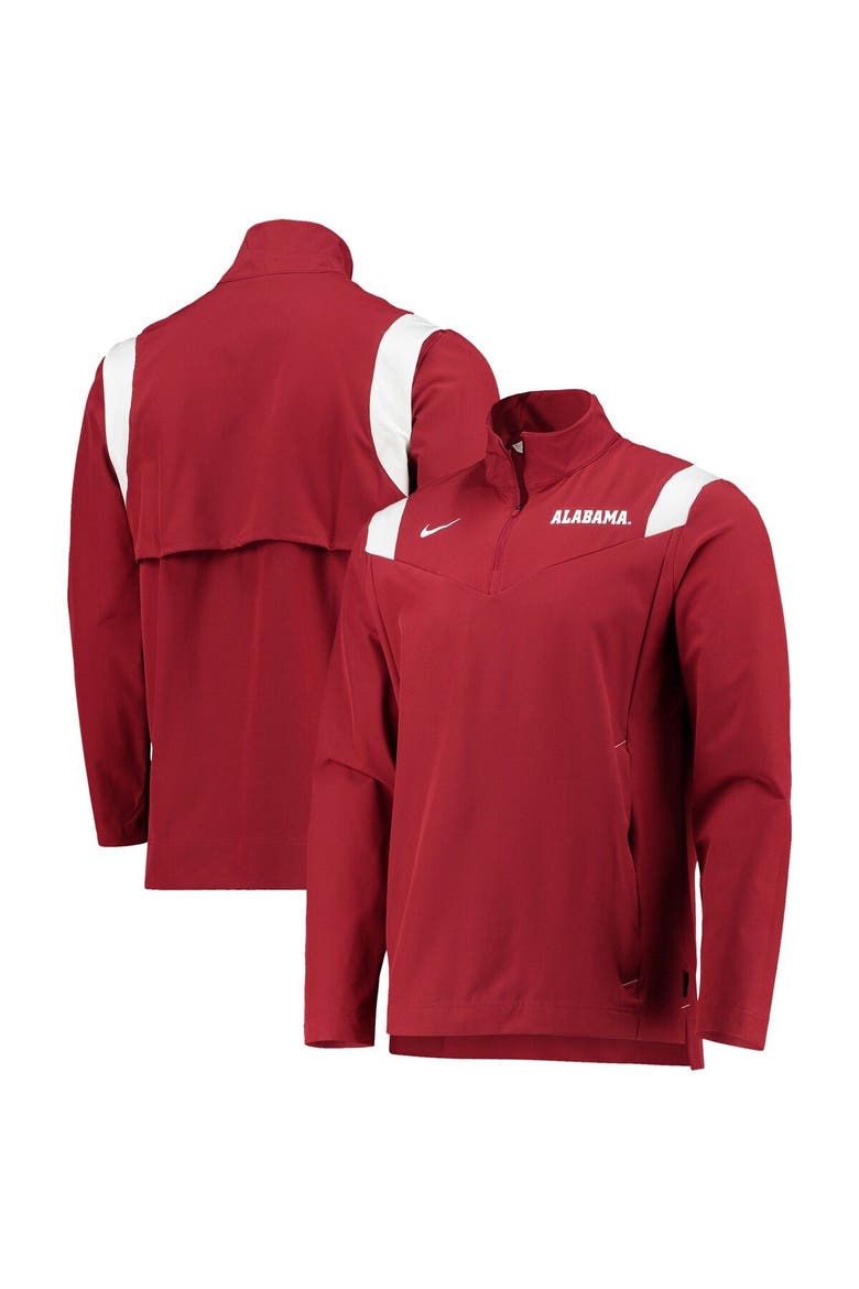 Men's Nike Crimson Alabama Crimson Tide 2021 Team Coach Quarter-Zip Jacket, Main, color, Crimson