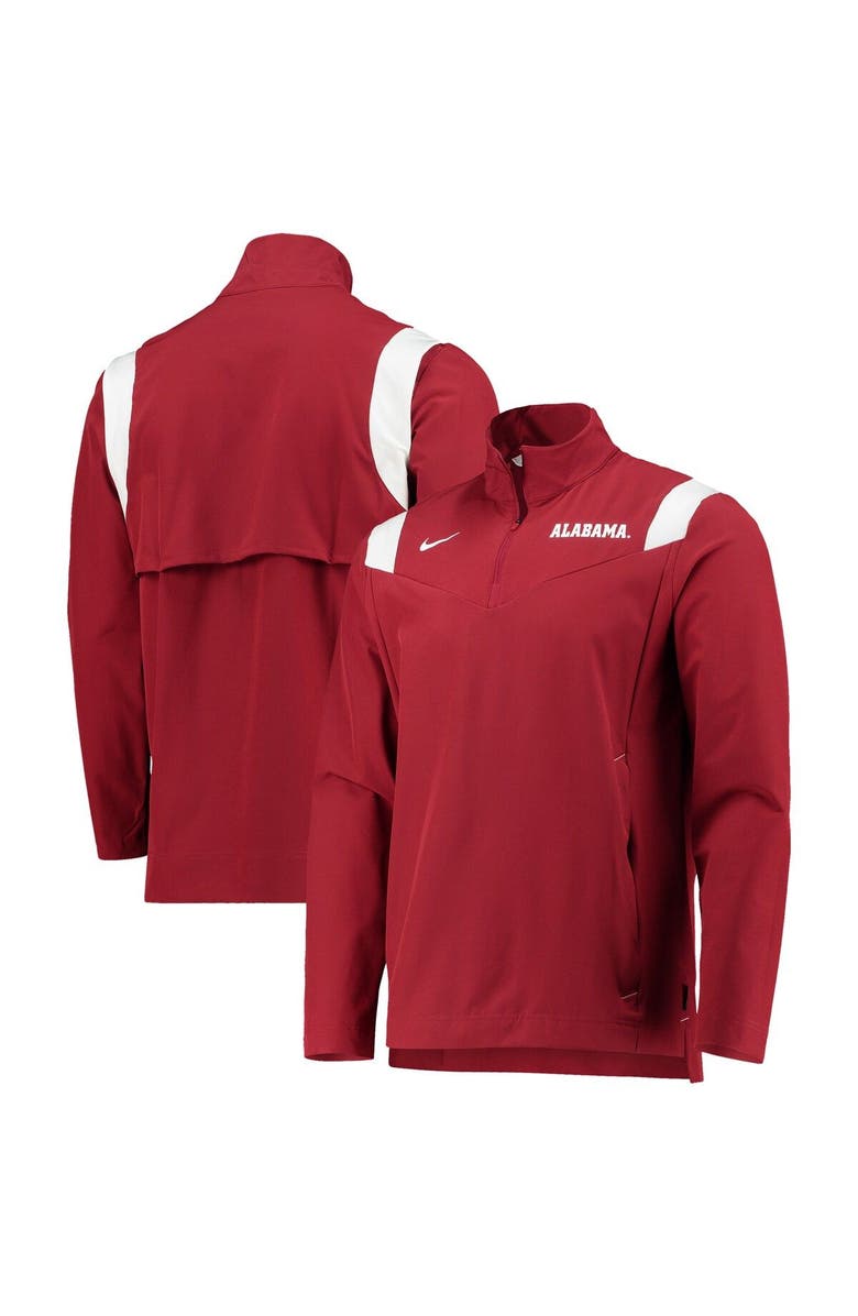 Nike Men's Nike Crimson Alabama Crimson Tide 2021 Team Coach Quarter-Zip Jacket, Main, color, 