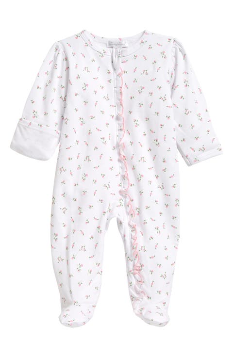 Floral Ruffle Edge Pima Cotton Footie (Baby)