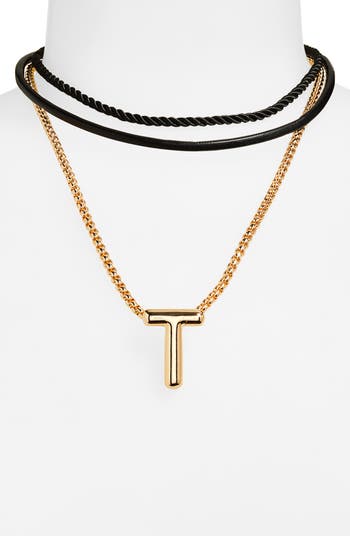 Set of 3 Interchangeable Initial Pendant Necklaces