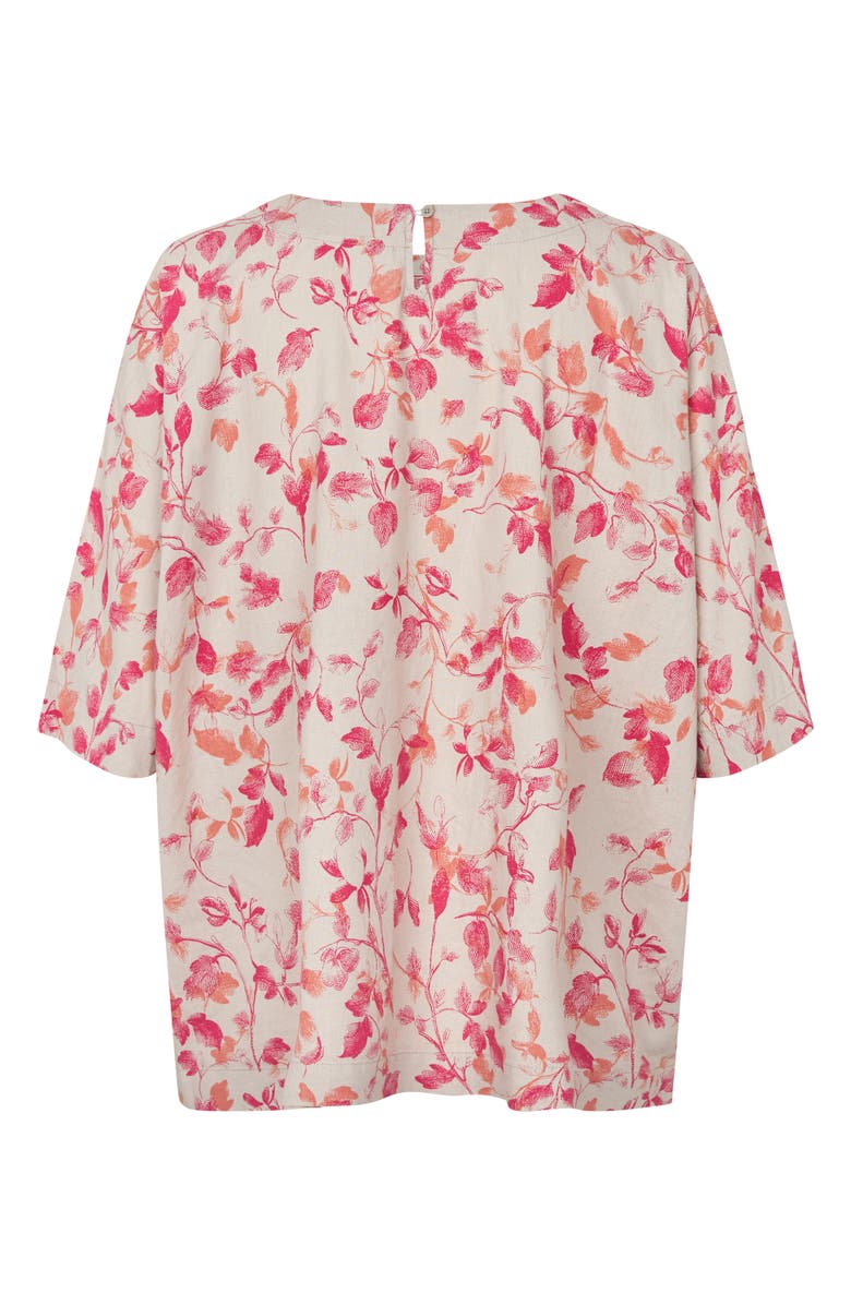 Masai Copenhagen MaDegana Floral Print Top, Alternate, color, Carmine