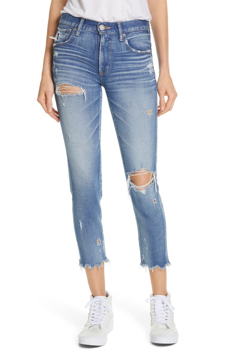 MOUSSY Ridgewood Ripped Crop Skinny Jeans, Main, color, 