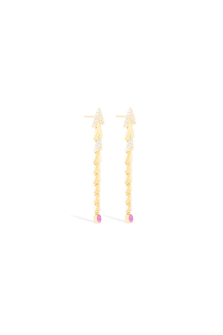 Spark Chevron Link Chandelier Earring, Alternate, color, Pink Sapphire-Gold