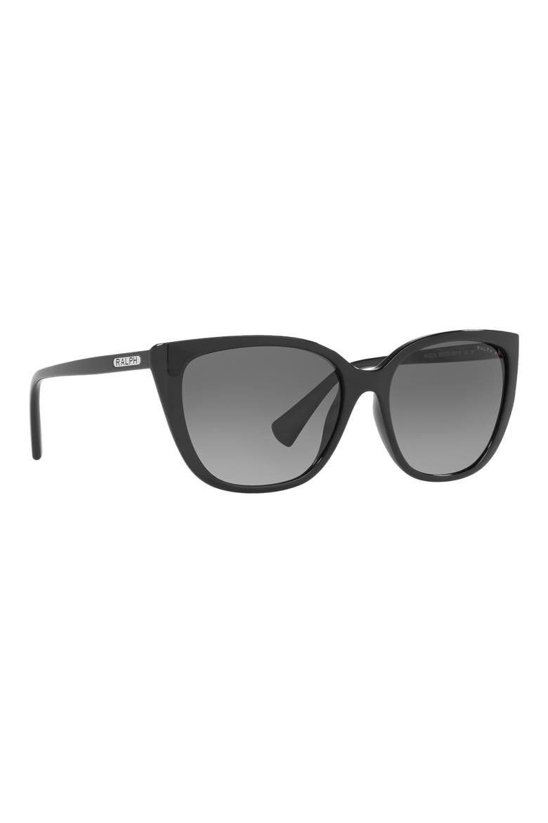 56mm Polarized Butterfly Sunglasses, Alternate, color, BLACK / POLAR GRADIENT GREY