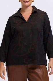 Foxcroft Agnes Print Popover Top