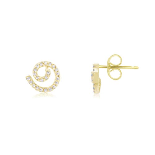 The Lovery Fine Jewelry Diamond Swirl Stud Earrings In Gold