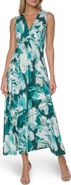 Calvin Klein Twist Front Jersey Maxi Dress
