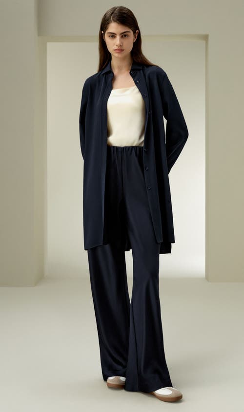 Lilysilk Classic Longline Silk Shirt In Multi