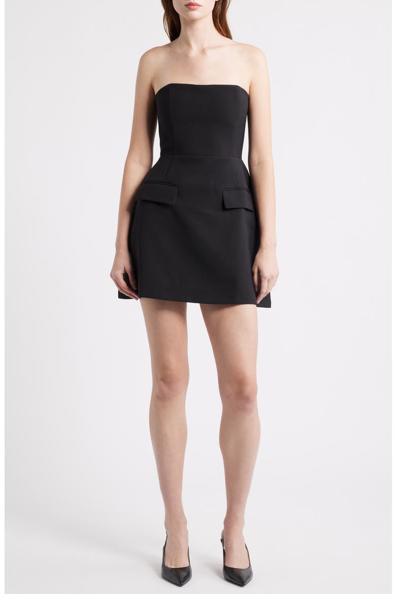 The Ultimate Muse Strapless Minidress with Pockets, Main, color, BLACK