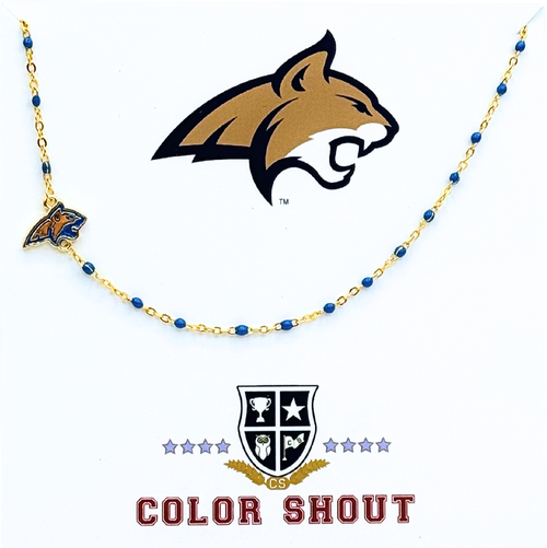 Color Shout Montana State University Side Necklace In Gold