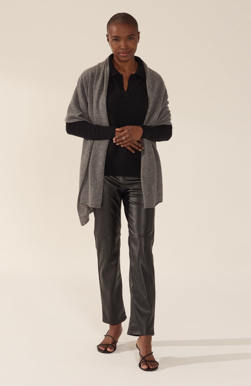 Italic Amara Cashmere Wrap In Heather Grey