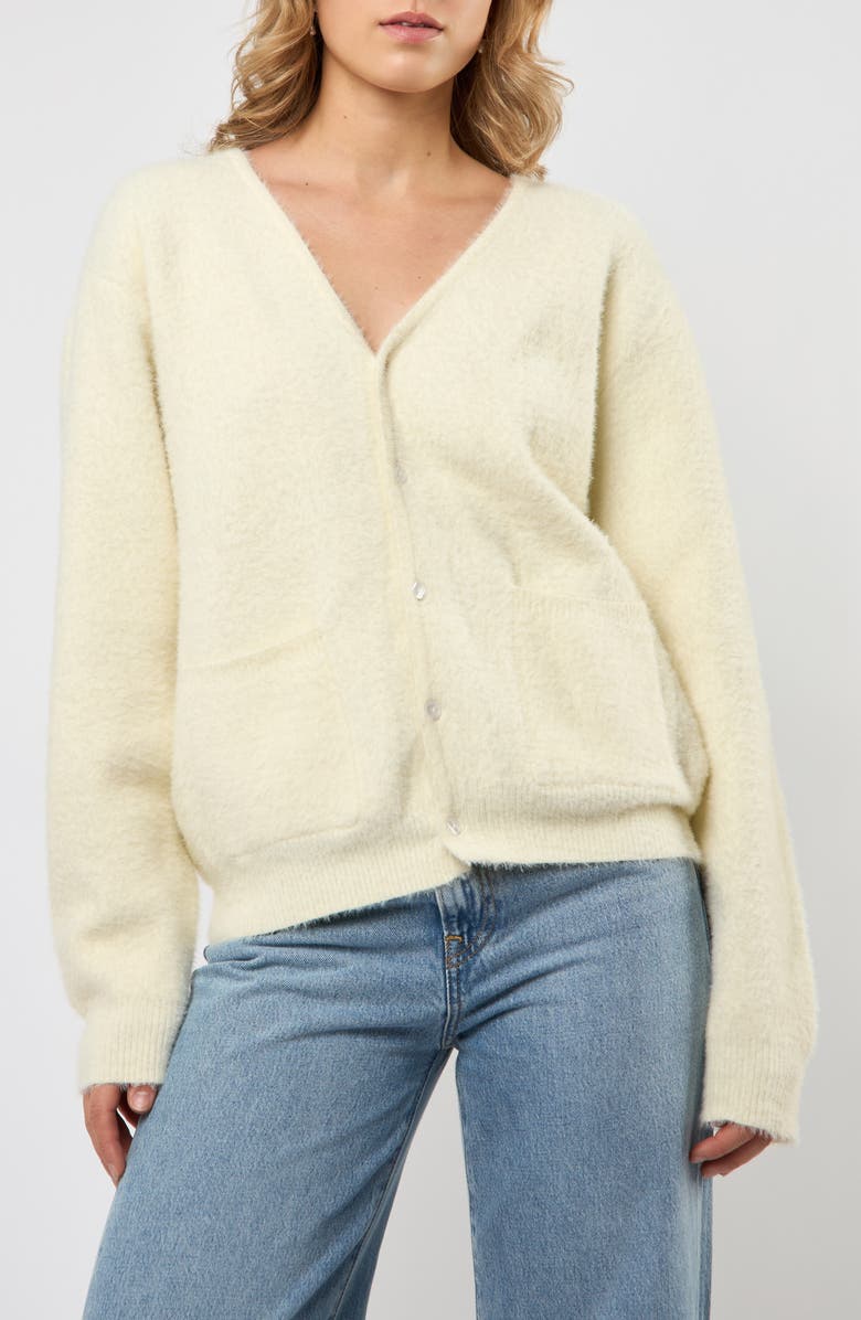 Viens Avec Moi V-Neck Cardigan, Main, color, Ivory