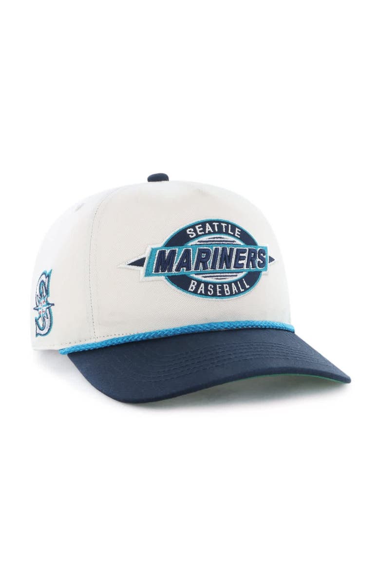 '47 Men's '47 Natural/Navy Seattle Mariners Frame Out Hitch Adjustable Hat, Main, color, Natural