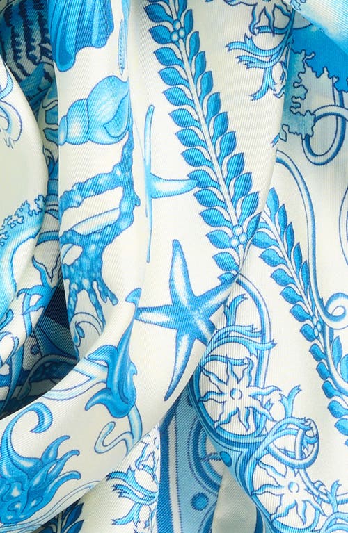 Versace Underwater Barocco Silk Square Scarf