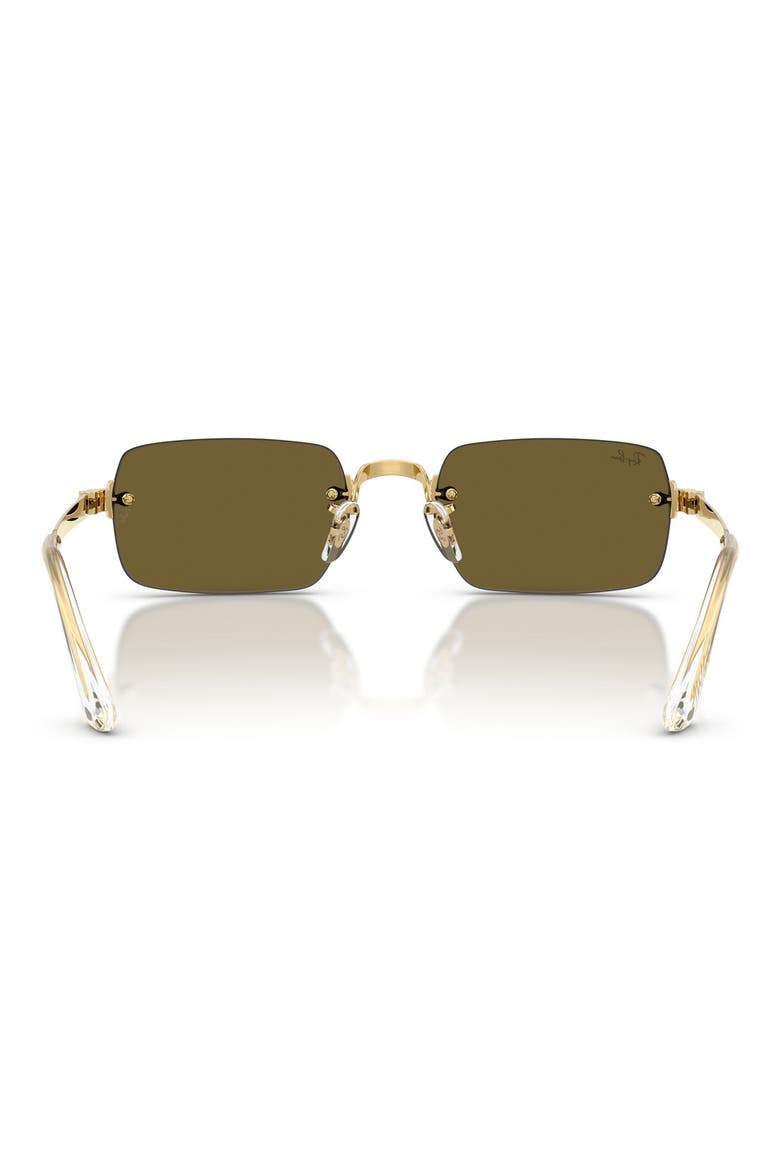 54mm Polarized Rectangular Sunglasses, Alternate, color, ARISTA / DARK BROWN