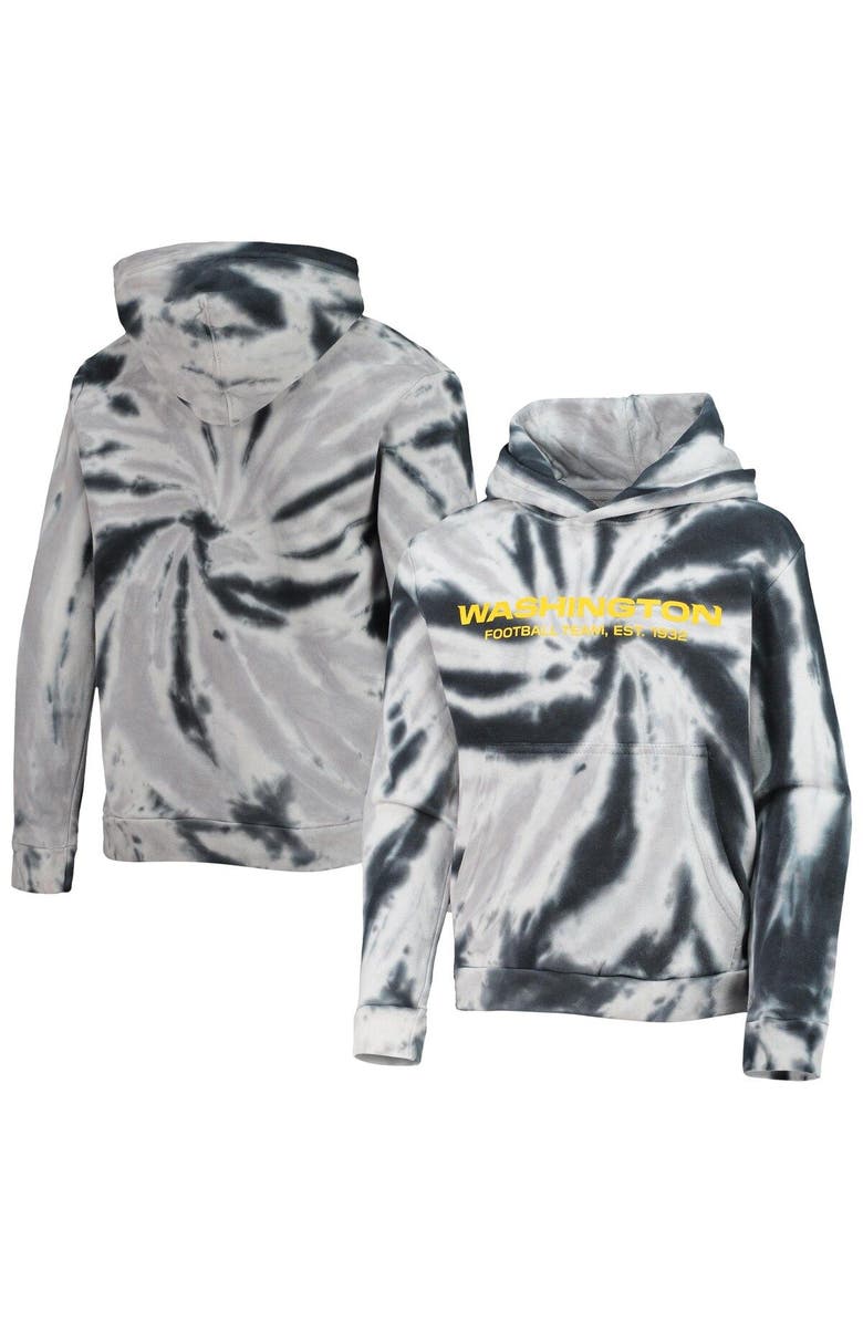 Outerstuff Youth Black Washington Football Team Team Tie-Dye Pullover Hoodie, Main, color,