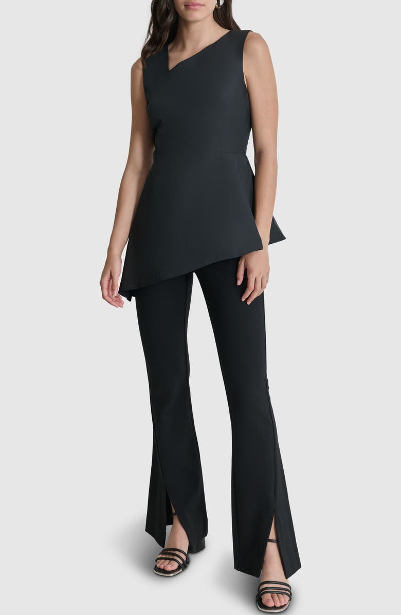 DKNY Memory Taffeta Asymmetric Hem Top, Alternate, color, 