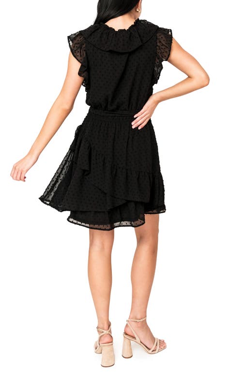 GIBSONLOOK GIBSONLOOK RUFFLES FOR DAYS CLIP DOT CHIFFON MINIDRESS 