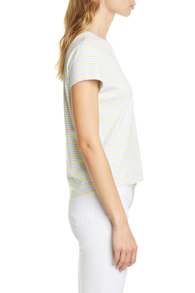 Stripe Shrunken Tee, Alternate, color, WHITE/ LIGHT BLUE/ YELLOW
