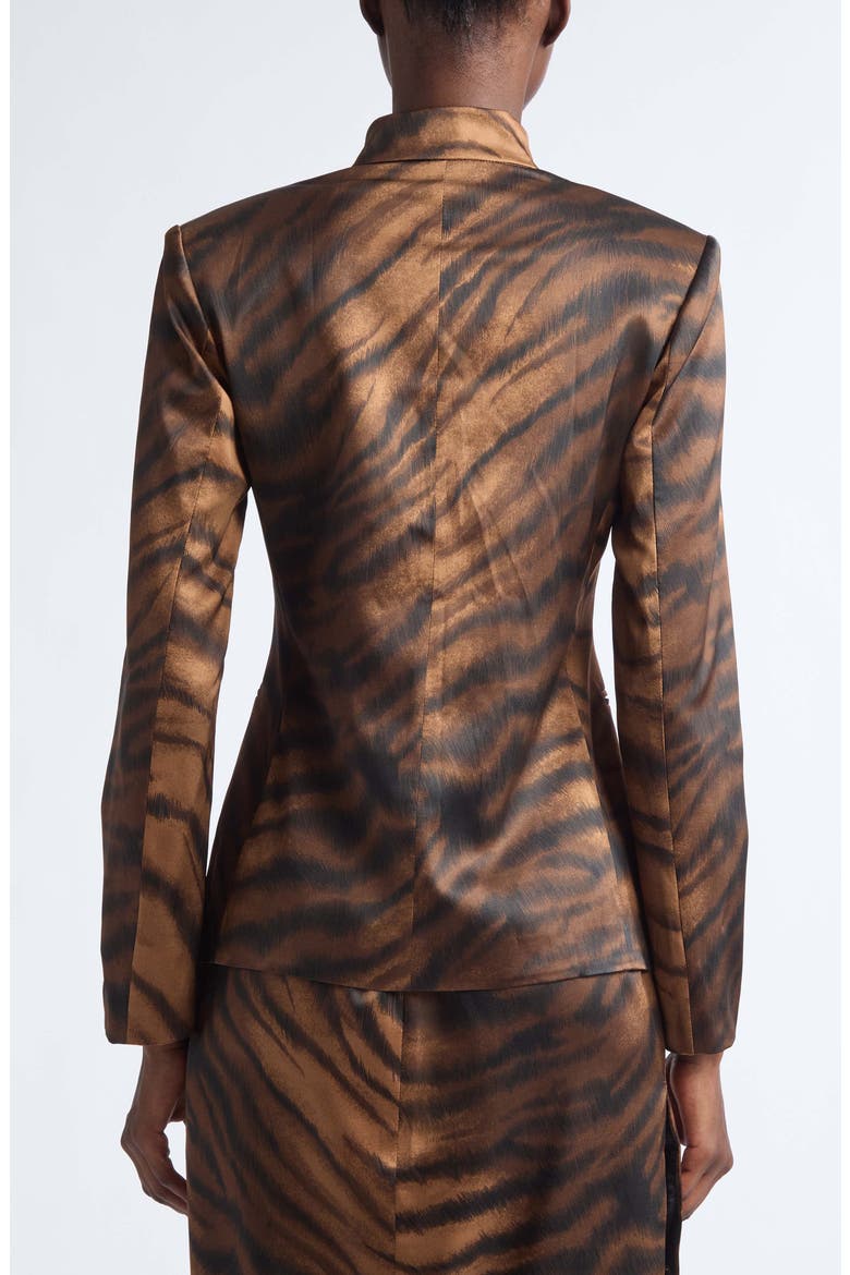 Chudeir Tiger Print Silk Blend Satin Jacket, Alternate, color, TIGER