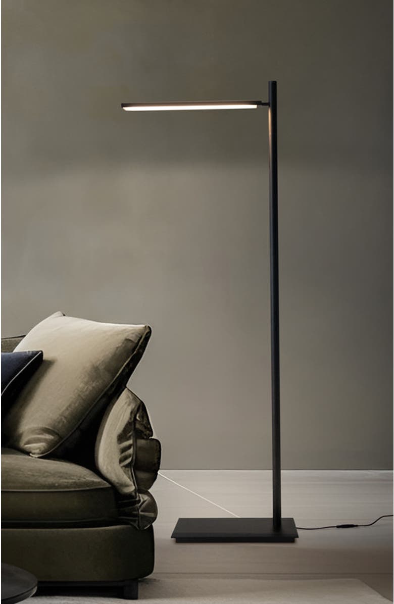Brightech Linden 53" Matte Black Modern Pharmacy LED Floor Lamp with Adjustable Shade, Alternate, color, Classic Black