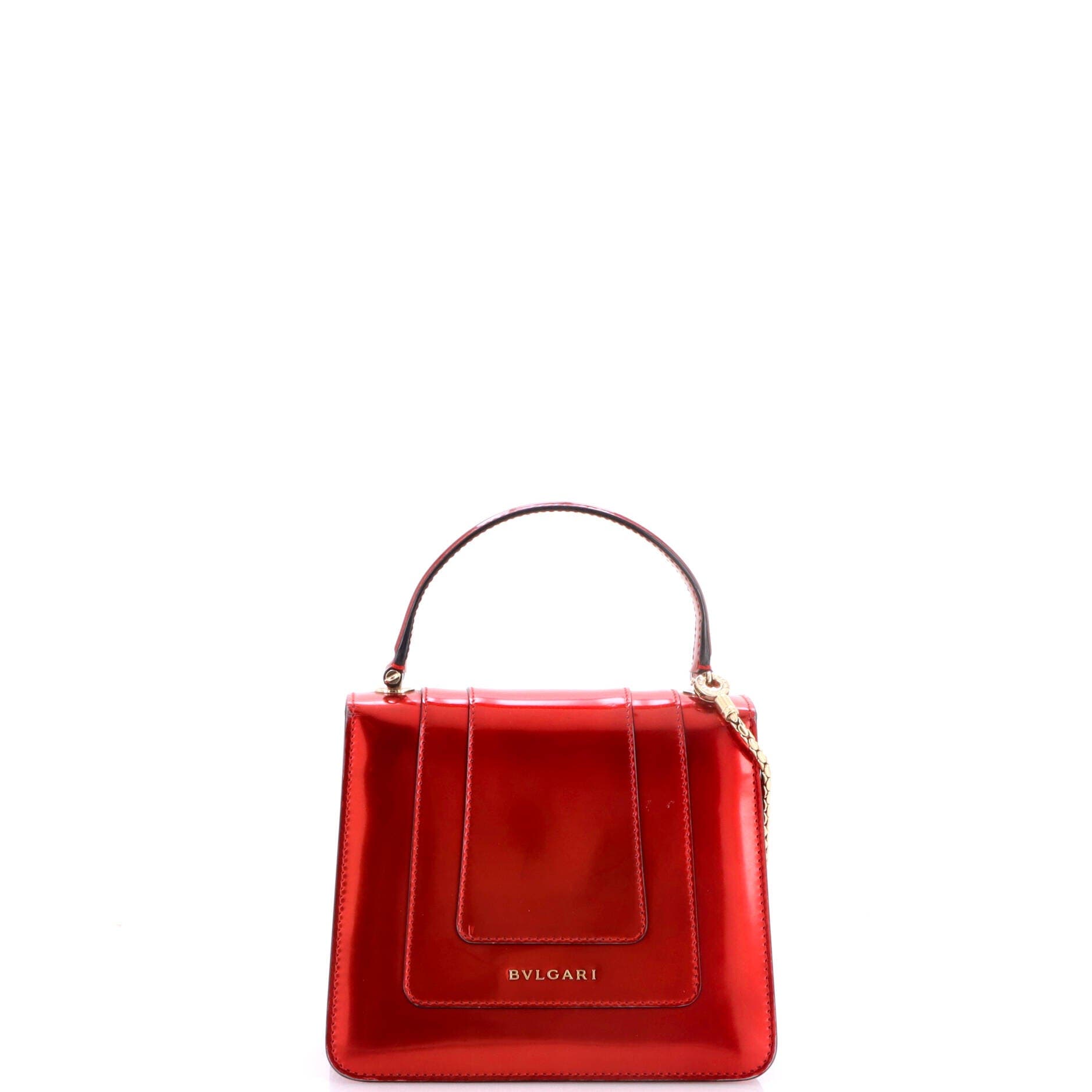 Serpenti Top Handle Bag Patent Small, Alternate, color, Red