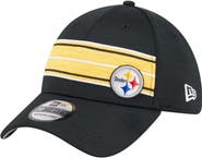 New Era Men's New Era  Black Pittsburgh Steelers Stripes 39THIRTY Flex Hat