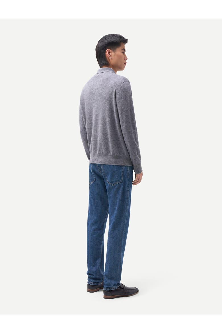Timeless Cashmere Polo Sweater, Alternate, color, dim gray