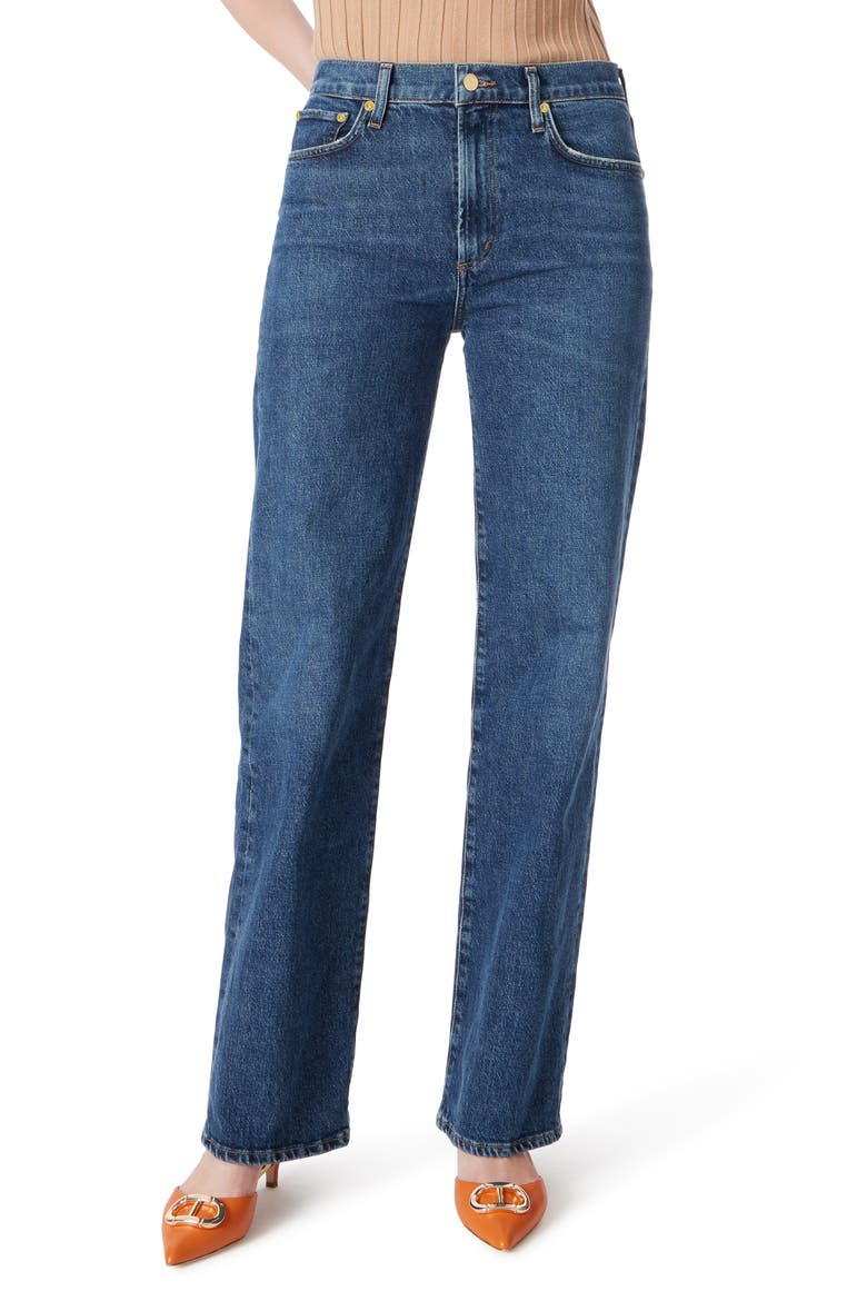 High Waist Wide Leg Jeans, Main, color, MID WASH