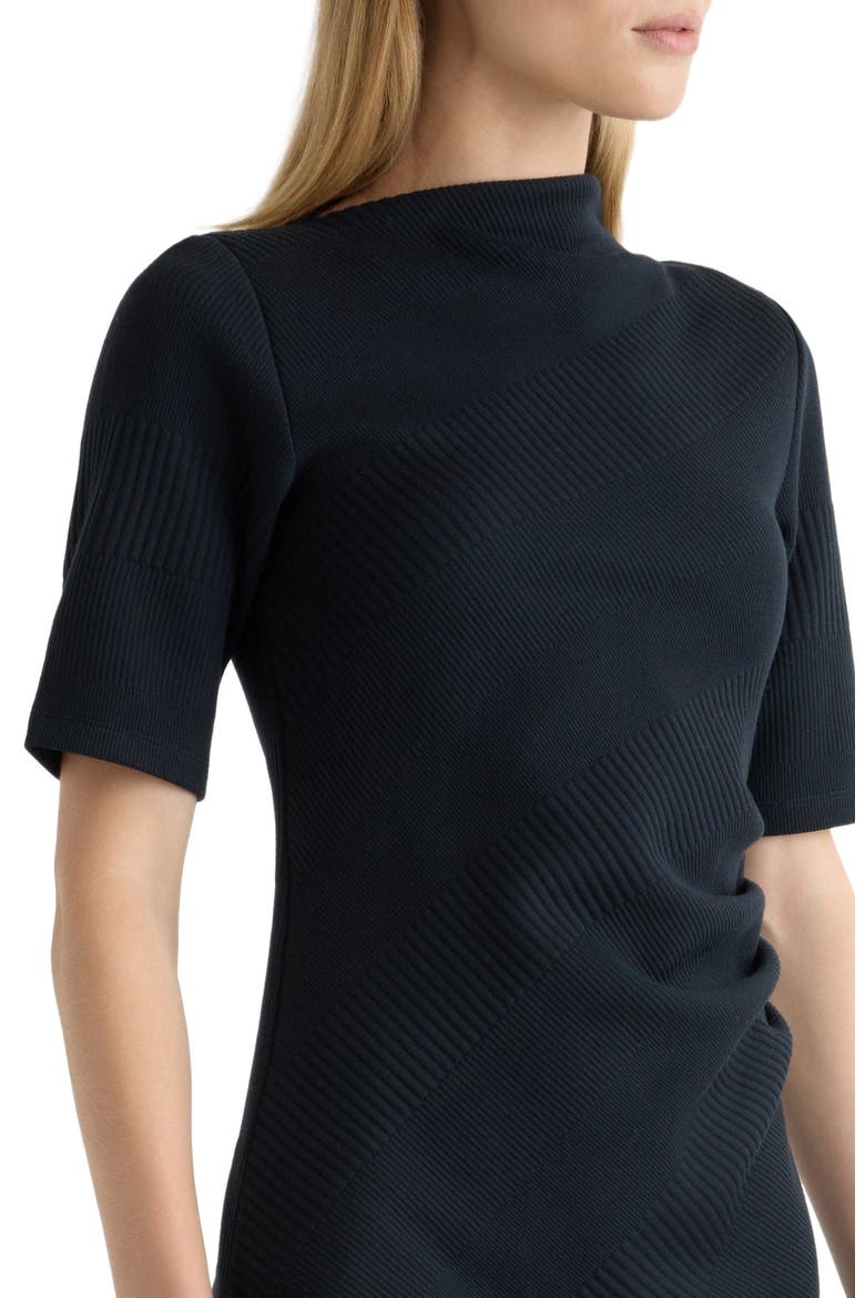 Evie Ribbed Knit Jersey Dress, Alternate, color, Navy