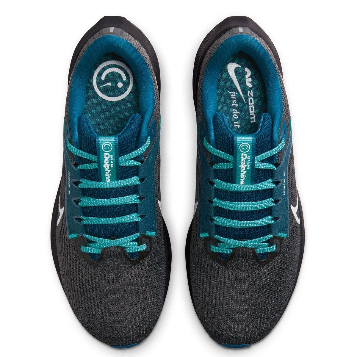 unisex miami dolphins nike gray zoom pegasus 38 running shoe