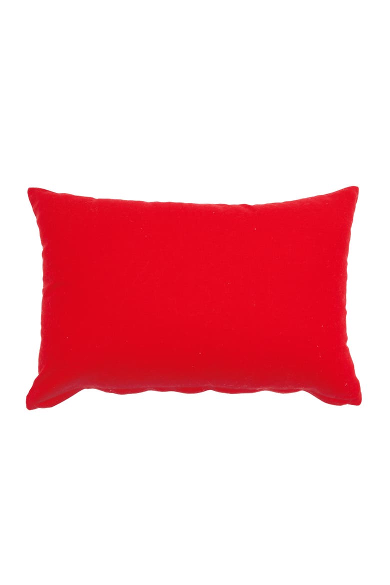 Joy Holly Berry Botanical Woven Christmas Lumbar Throw Pillow 14" x 22", Alternate, color, Green