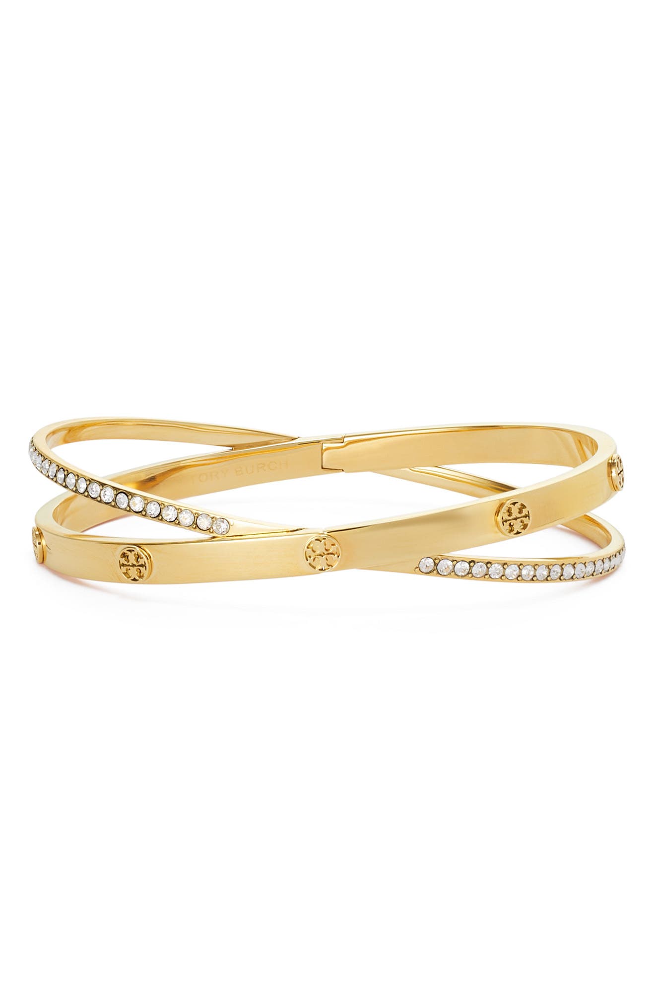 Tory Burch Icon Pave Crossover Bracelet (Women) | Nordstrom