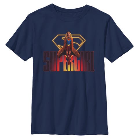 Boy's Supergirl Kara Flying Logo  Graphic T-Shirt