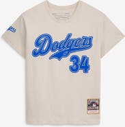 Mitchell & Ness Women's Mitchell & Ness Fernando Valenzuela Cream Los Angeles Dodgers Cooperstown Name & Number Throwback T-Shirt