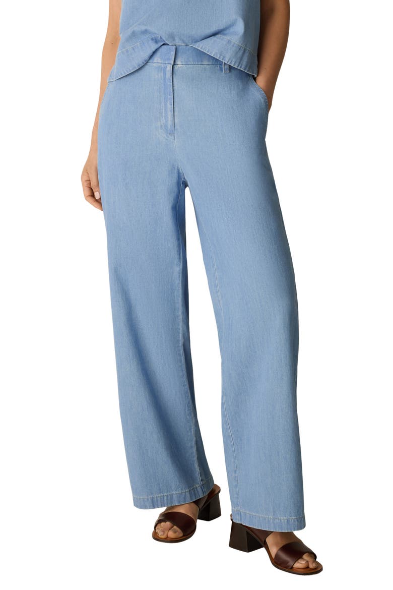 Wide Leg Organic Cotton Denim Pants, Main, color, LIGHT WASH