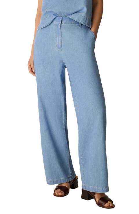 Wide Leg Organic Cotton Denim Pants