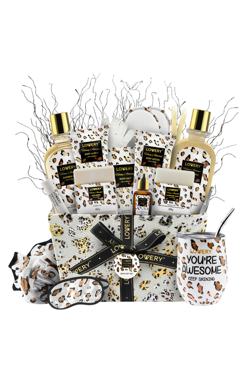 Honey Almond 21 pc Luxury Spa Set Gift Basket