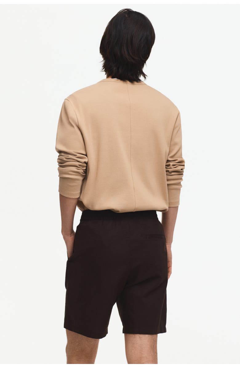 H&M Regular-fit linen-blend shorts, Alternate, color, Dark Brown