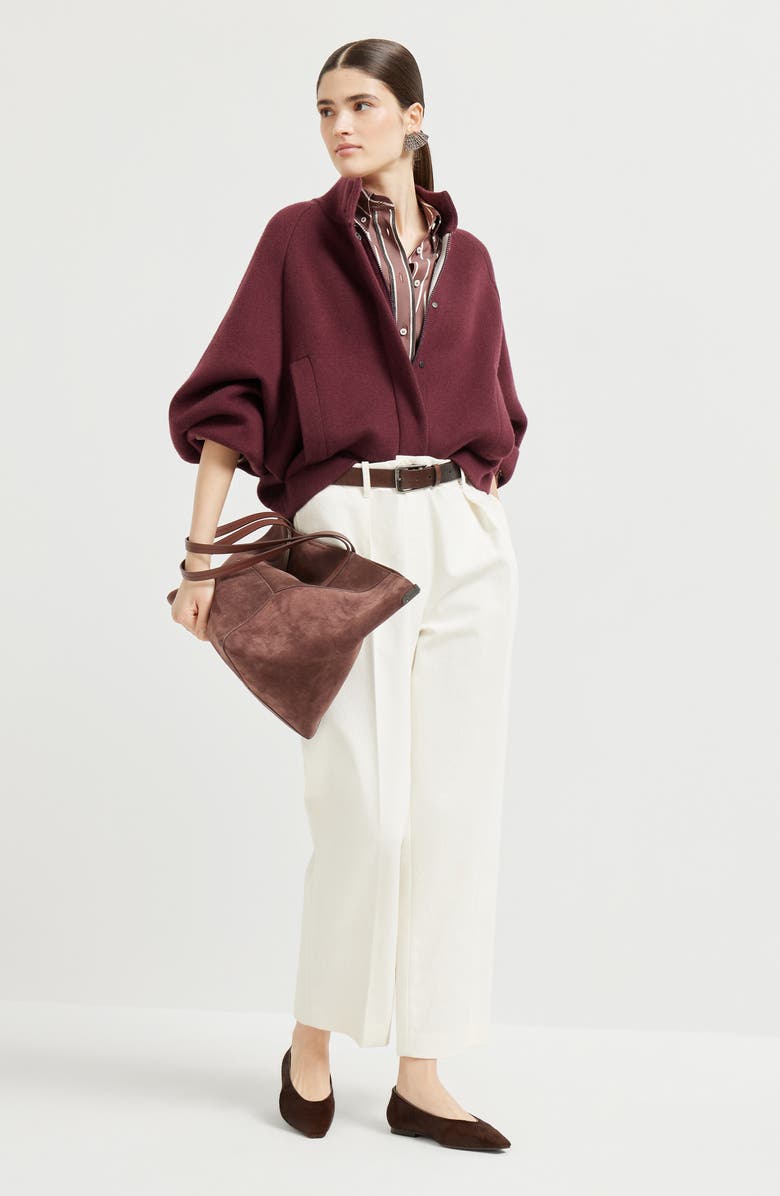 Brunello Cucinelli Double-knit outerwear, Alternate, color, Amaranth