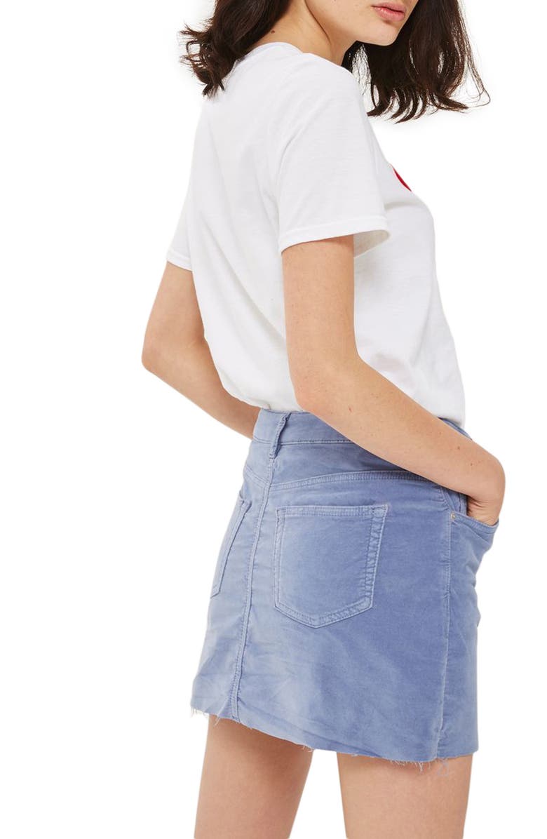 Topshop Velvet Miniskirt, Alternate, color, 