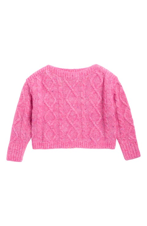 Kids' Boat Neck Cable Knit Sweater